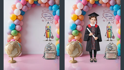 دانلود بک گراند جشن الفبا مدرسه با طراحی شاد و آموزشی