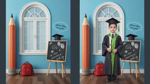 دانلود بک گراند جشن الفبا و فارغ التحصیلی مدرسه با تم آموزشی