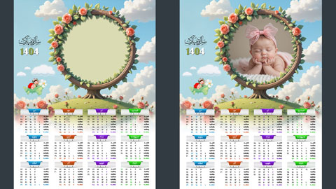بک گراند تقویم کودک 610
