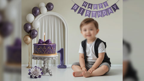 بک گراند آتلیه جشن تولد خردسال 523