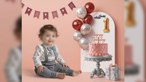 بک گراند آتلیه جشن تولد یک سالگی 522