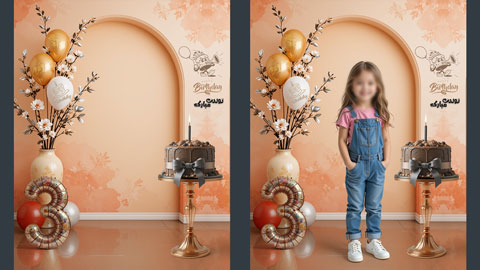 بک گراند تولد سه سالگی کودک 518