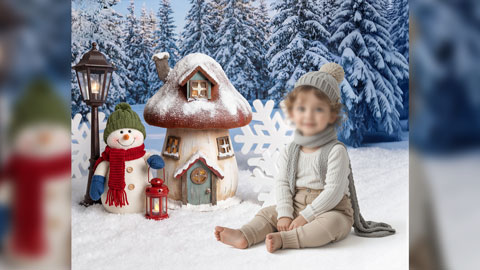 بک گراند زمستانی کودک