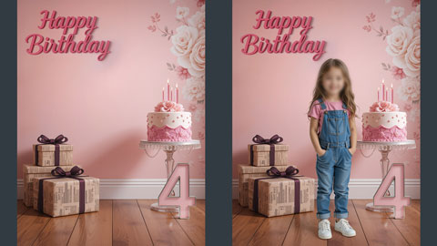 بک گراند تولد کودکانه دخترانه 510